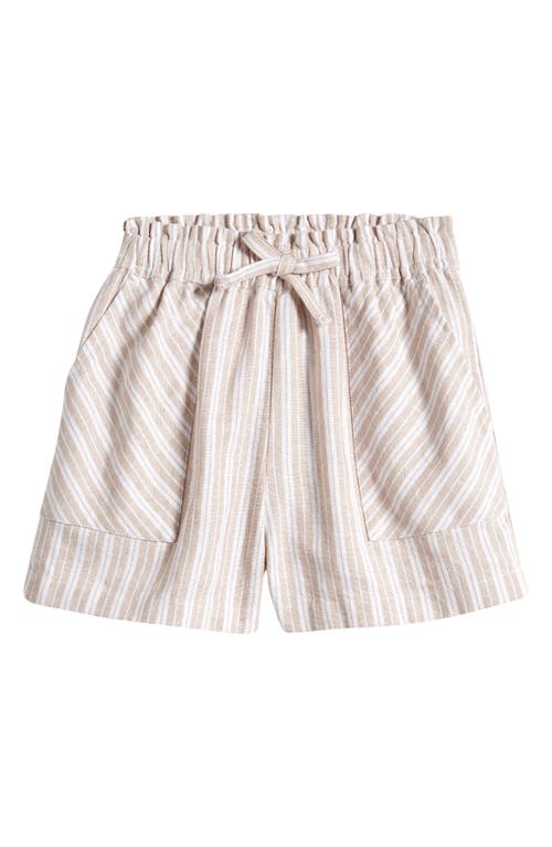 Nordstrom Kids' Favorite Paperbag Waist Linen Blend Shorts In Neutral
