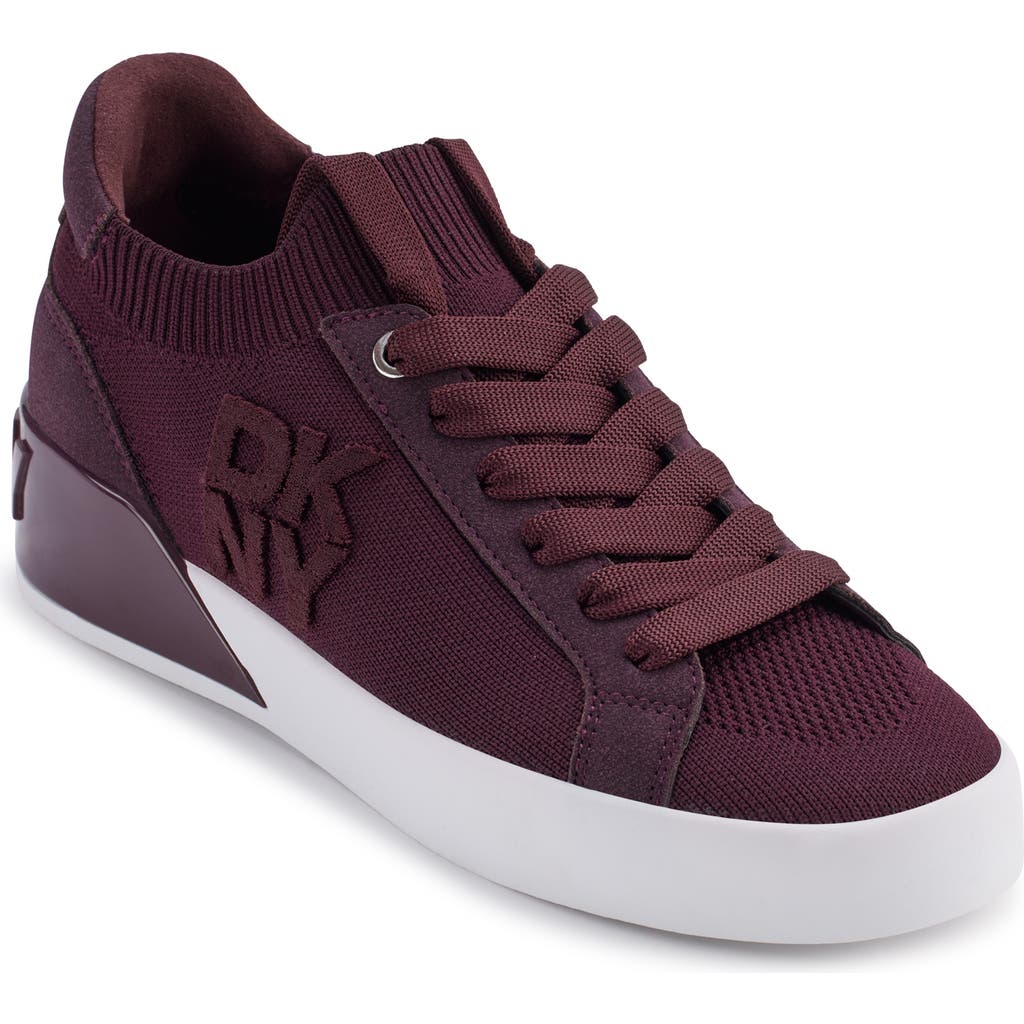 Dkny Mallory Knit Sneaker In Wne - Wine