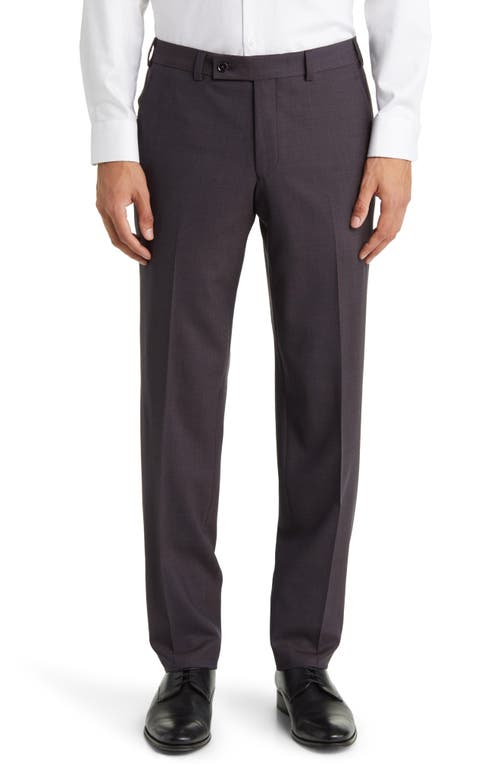 Ted Baker London Jerome Soft Constructed Stretch Wool Dress Pants Berry at Nordstrom,