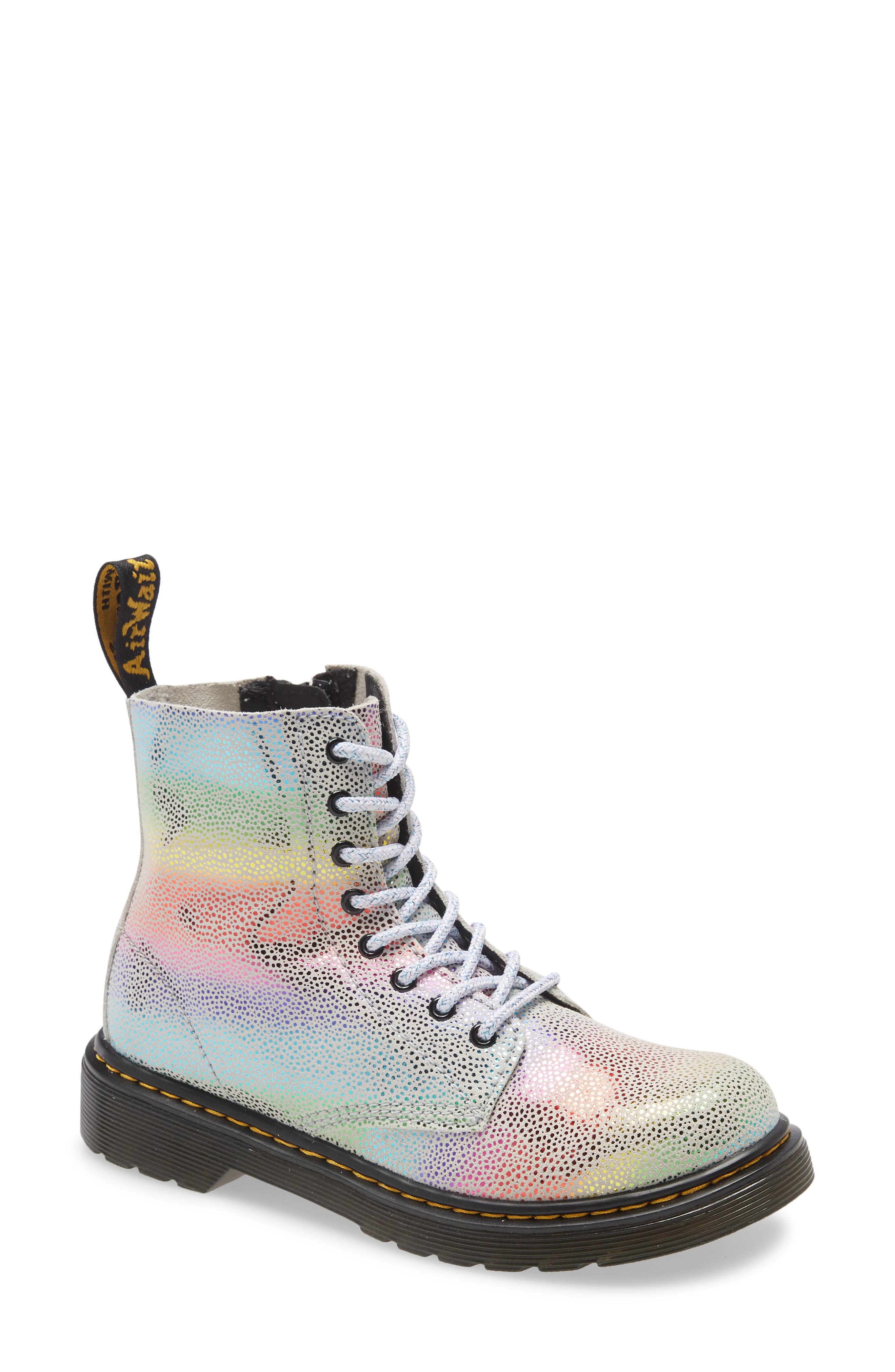 womens patterned boots Shoes Womens Shoes Boots Work & Combat Boots Celestial rainbow combat boots design 