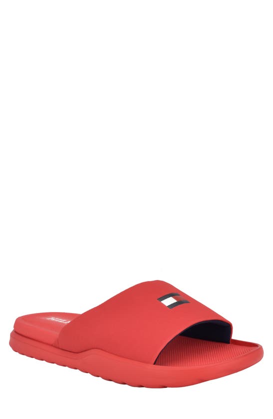 Shop Tommy Hilfiger Marmo Slide Sandal In Red
