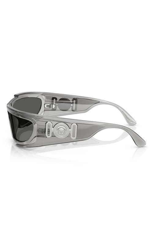 Shop Versace 67mm Rectangular Sunglasses In Grey