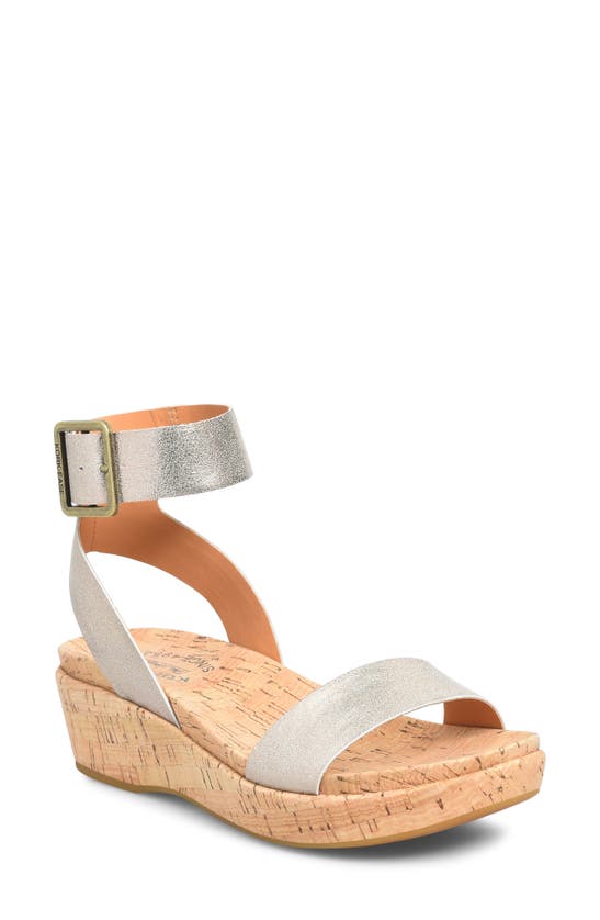 Shop Kork-ease Mullica Ankle Strap Platform Wedge Sandal In Gold Metallic