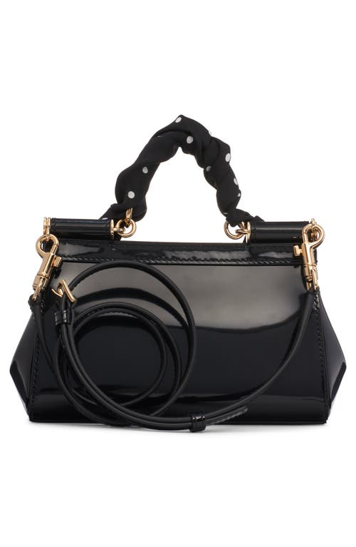 Dolce & Gabbana Dolce&gabbana Sicily East/west Leather Satchel With Scarf In Hwzqn Nero