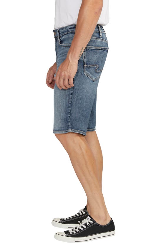 Shop Silver Jeans Co. Zac Relaxed Fit Denim Shorts In Indigo