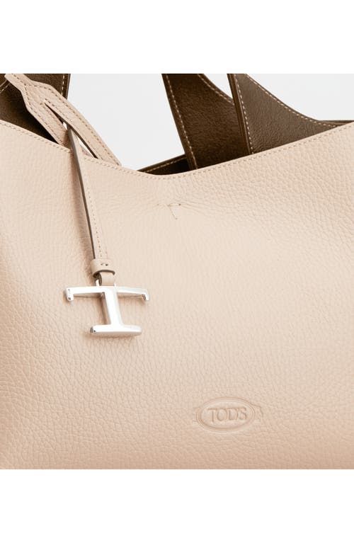 Shop Tod's Mini Leather Tote In Ballerina/creta