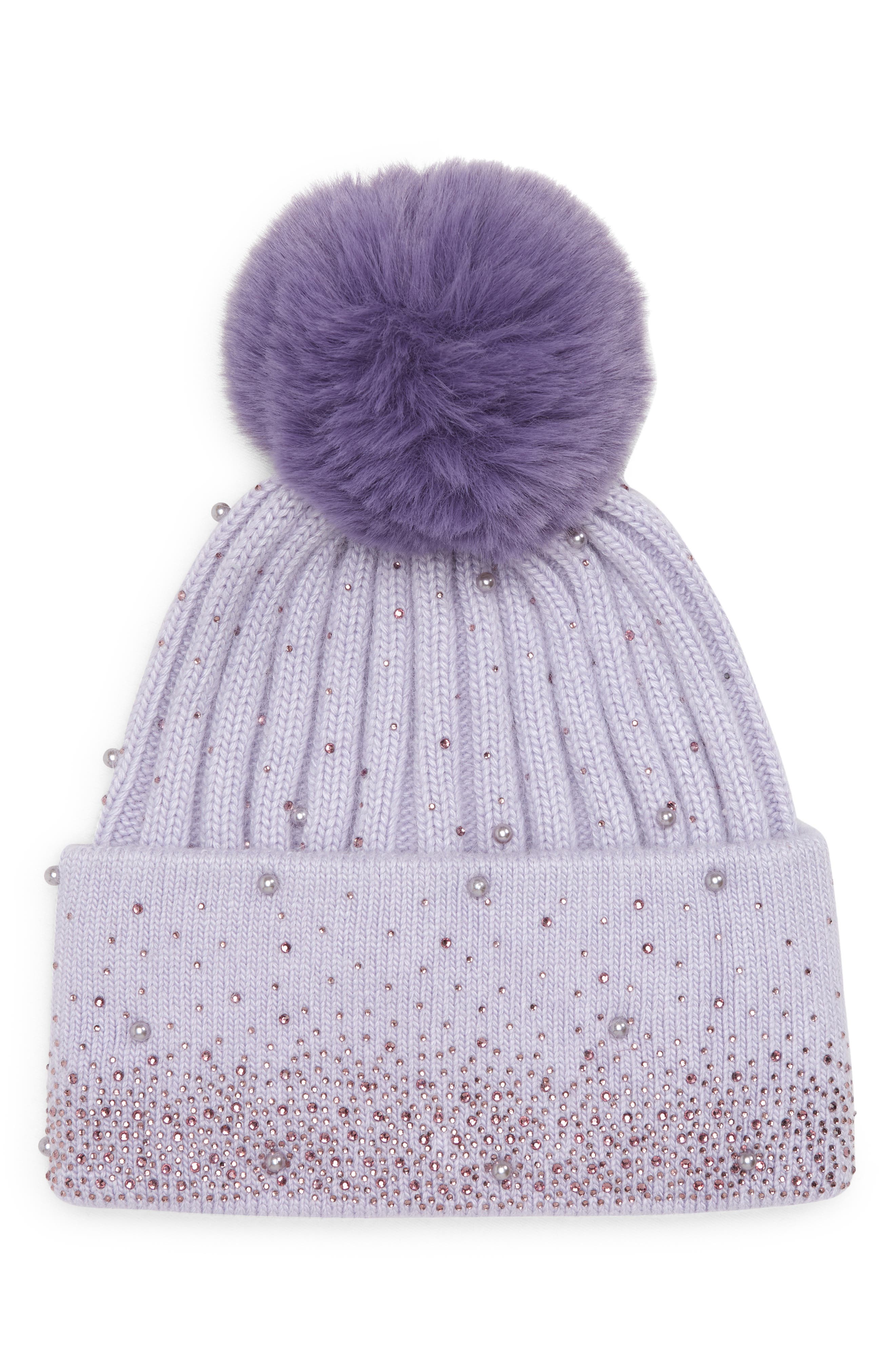 purple winter hat