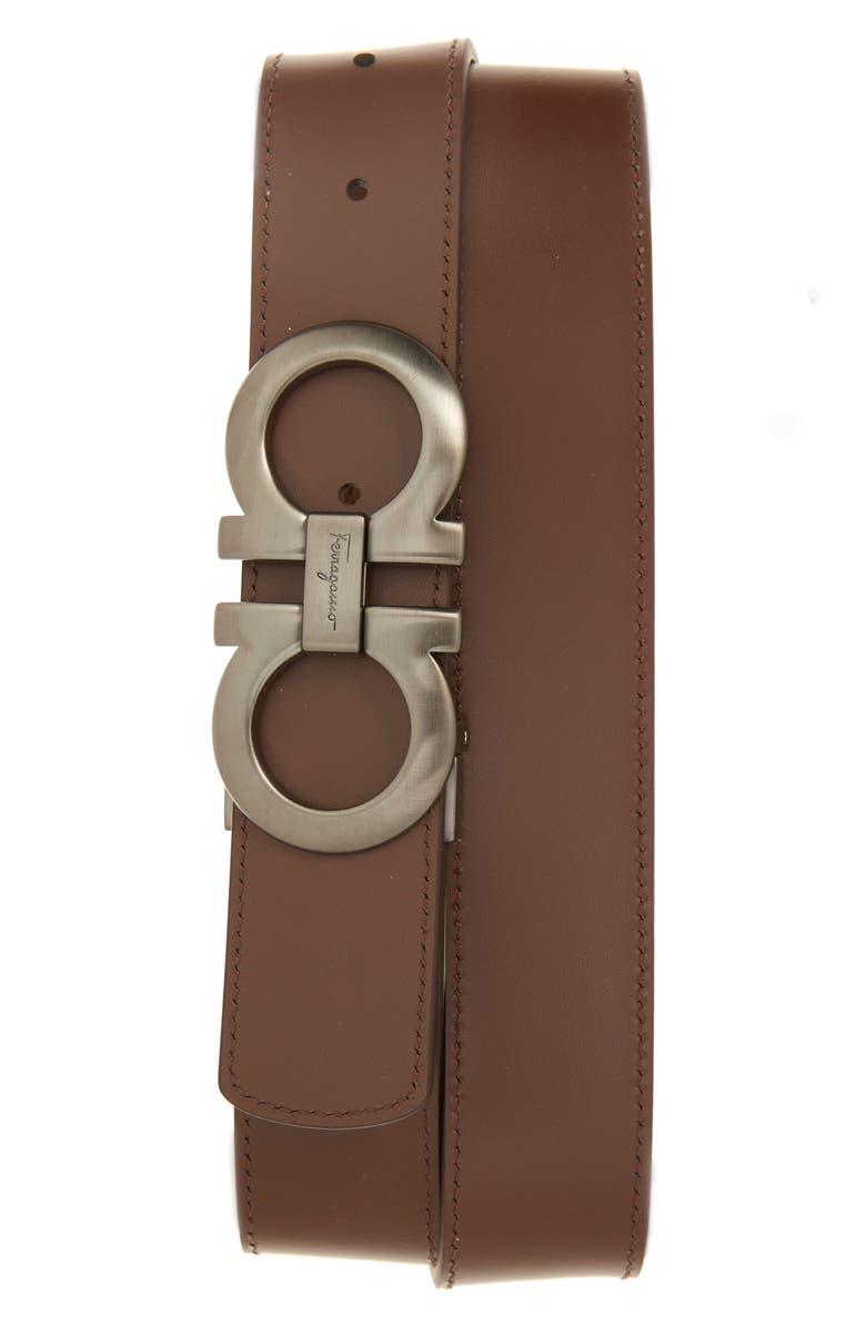 FERRAGAMO Double Gancio Reversible Leather Belt | Nordstrom