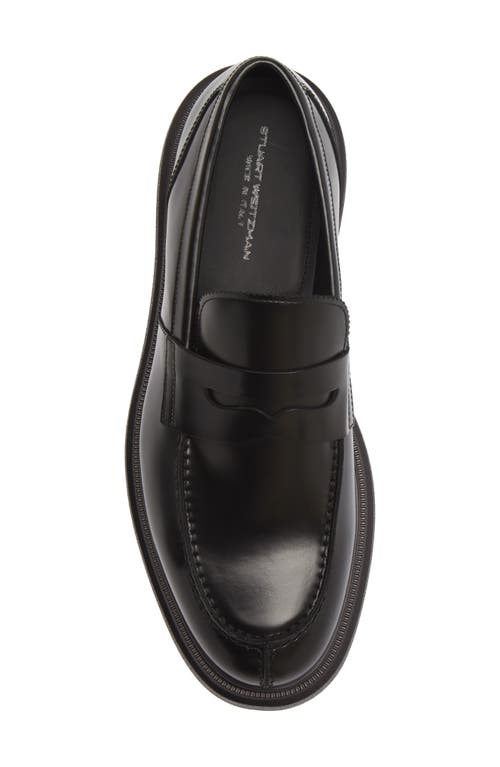 Shop Stuart Weitzman Alvin Penny Loafer In Black