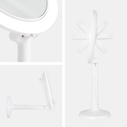 Zadro Hudson Lighted Makeup Mirror With 8x/1x Magnifications & Suction Cup In White