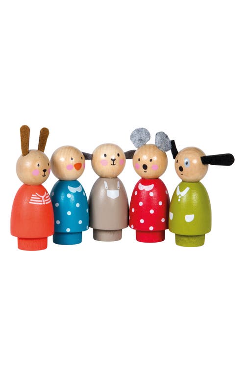 Speedy Monkey Moulin Roty La Grande Famille 5-Piece Wooden Character Set in Brown at Nordstrom