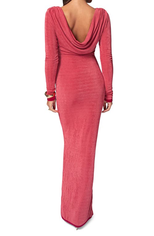 Shop Jluxlabel Ashton Reversible Long Sleeve Knit Gown In Berry