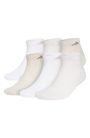 Shop Adidas Originals Adidas Assorted 3-pack Cushioned Low Cut Socks In White/wonder Beige/beige