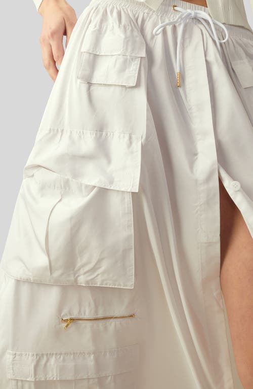 Shop Cynthia Rowley Taffeta Cargo Skirt In White