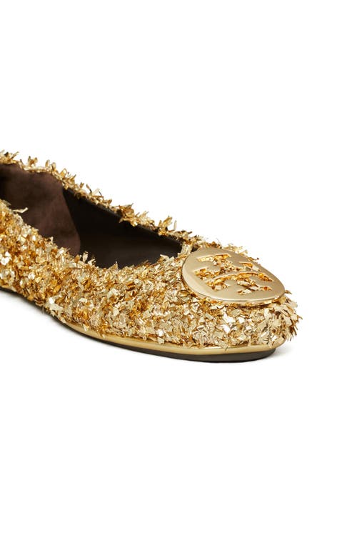 Shop Tory Burch Minnie Travel Ballet Flat In Gold/gold