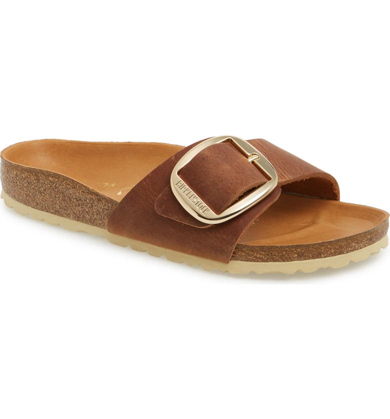 BIRKENSTOCK Madrid Hex Slide Sandal, Main, color, COGNAC LEATHER