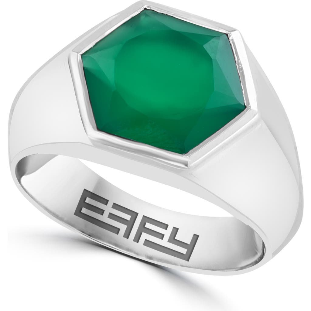 Effy Sterling Silver Green Onyx Ring