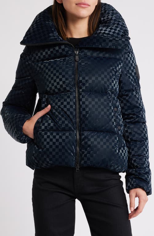 Shop Save The Duck Alas Water Repellent Check Puffer Coat In Blue Black