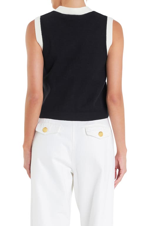 English Factory Colorblock Sweater Vest In Black