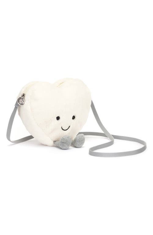 Jellycat Amusable Heart Plush Crossbody Bag in White at Nordstrom