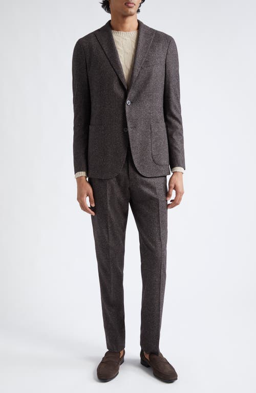 Boglioli Wool Blend Tweed Suit in Brown 