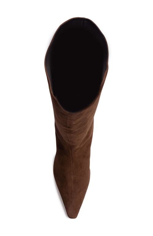Black Suede Studio Stass Slouch Boot In Brown