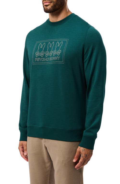 Shop Psycho Bunny Tacoma Embroidered Graphic Sweatshirt In Sea Moss