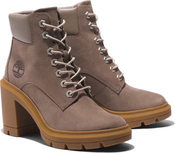 Timberland lace up top heel boots