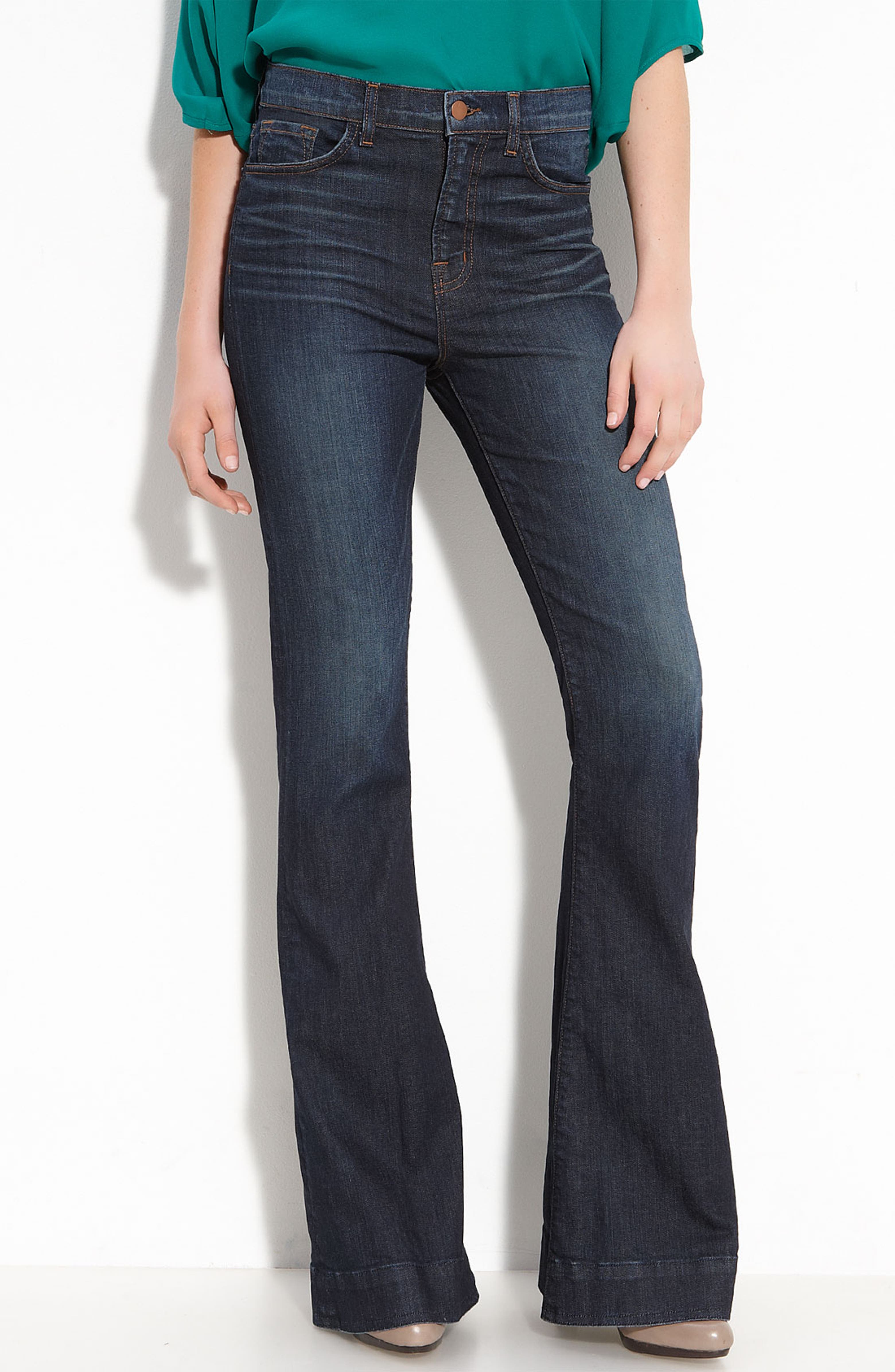 J Brand 'Bianca' High Rise Flare Leg Stretch Jeans (Monaco Wash ...