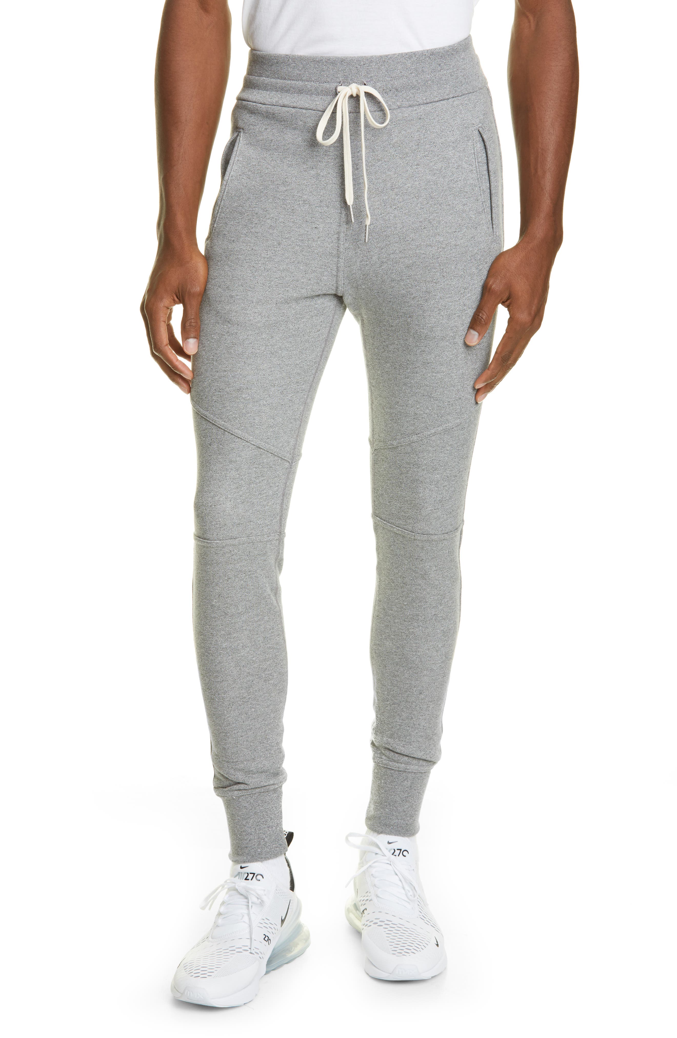 grey fitted sweatpants