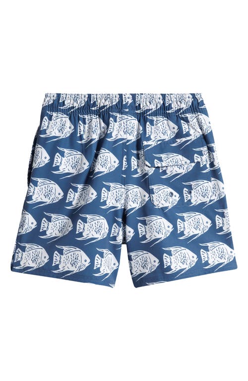 Shop Vineyard Vines Kids' Chappy Crab Print Swim Trunks In Fish Stamp Moonshine