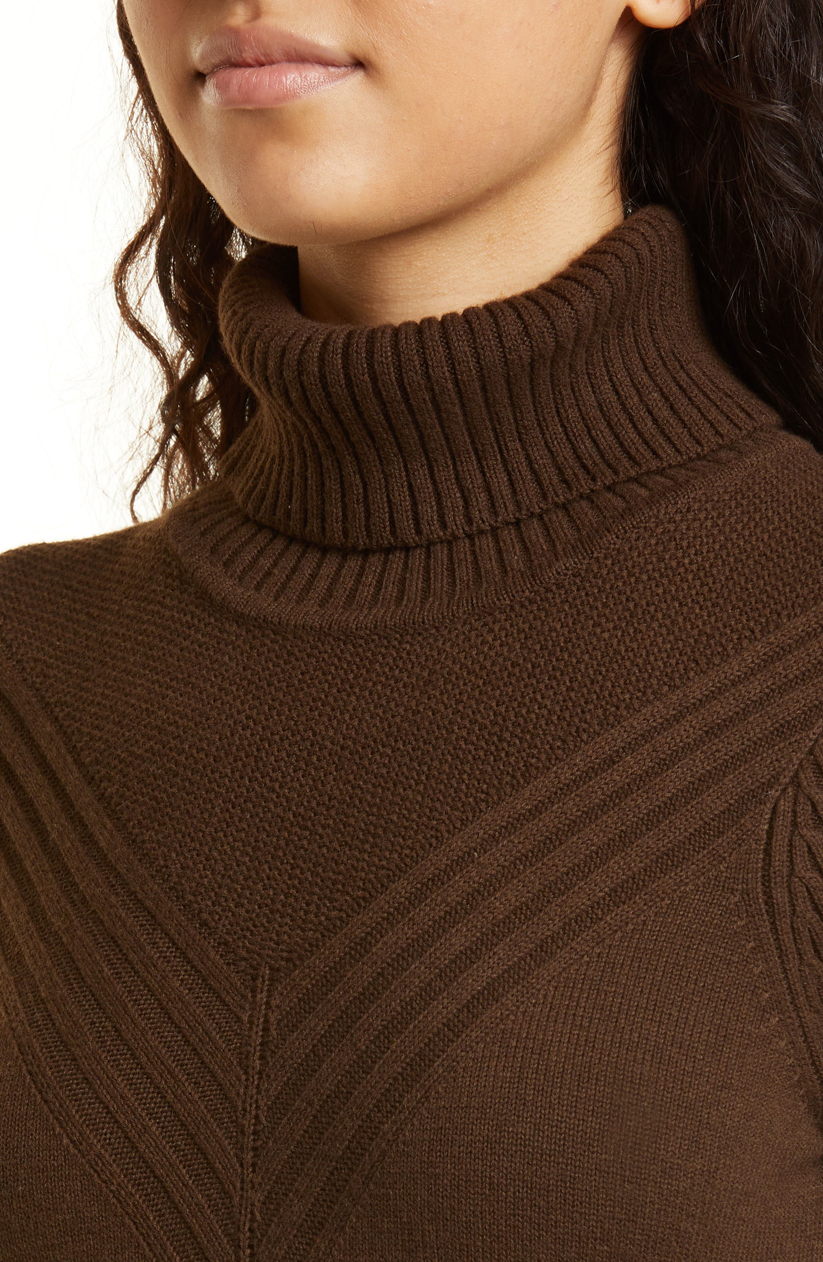 Toccin Long Sleeve Cotton \u0026 Wool Sweater Dress in Chocolate