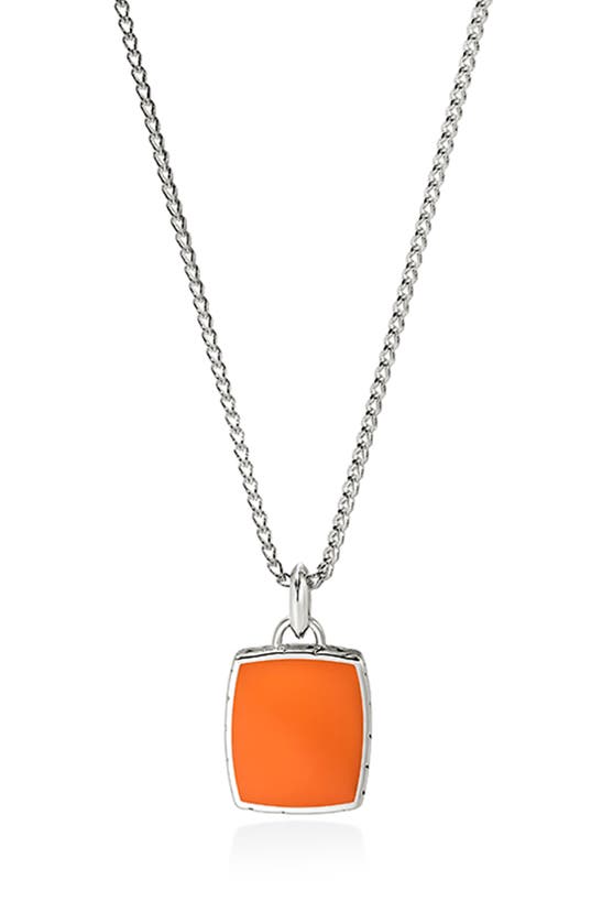 Shop John Hardy Reversible Pendant Necklace In Orange