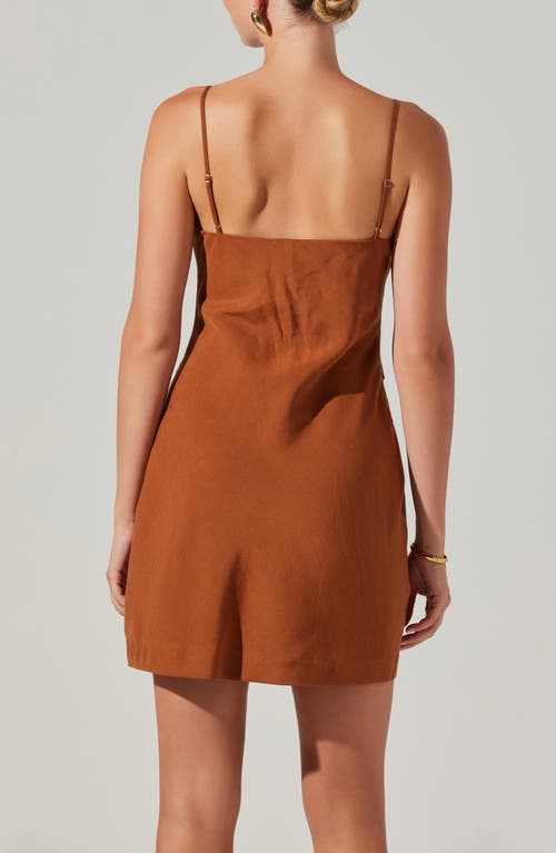 Shop Astr The Label Isadora Pleated Minidress In Brown