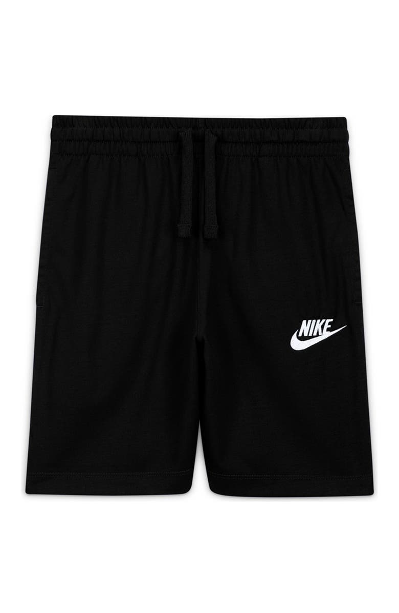 NIKE Sportswear Logo Jersey Shorts, Main, color, BLACK/WHITE/WHITE