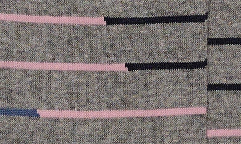Shop Cole Haan Broken Stripe Dress Socks In Medium Grey Heather