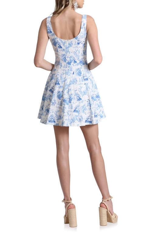 Shop Avec Les Filles Fit & Flare Minidress In Mermaid Toile