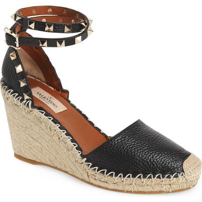 Valentino Rockstud Espadrille Wedge