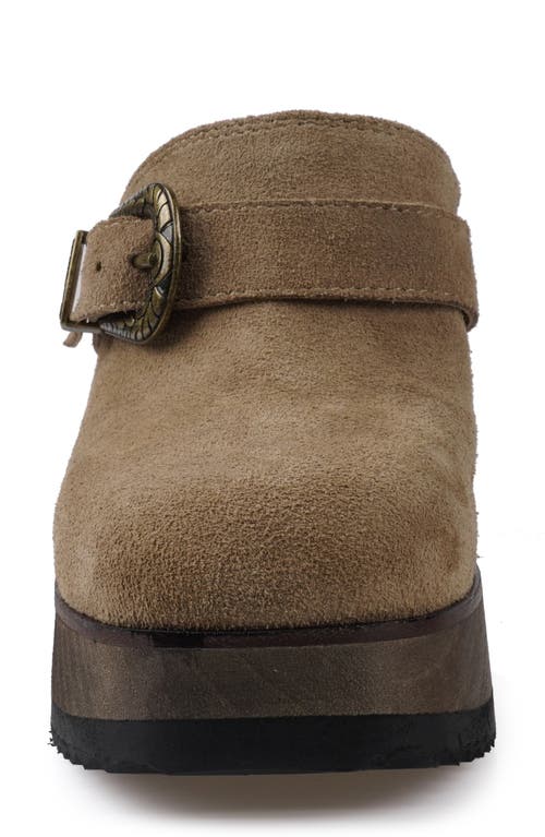 Candies Candie's Erynne Platform Clog In Taupe Suede