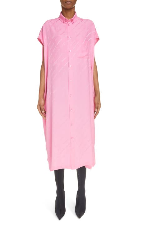St. John Cursive Icon Stretch Silk Jacquard Pajama Shirt