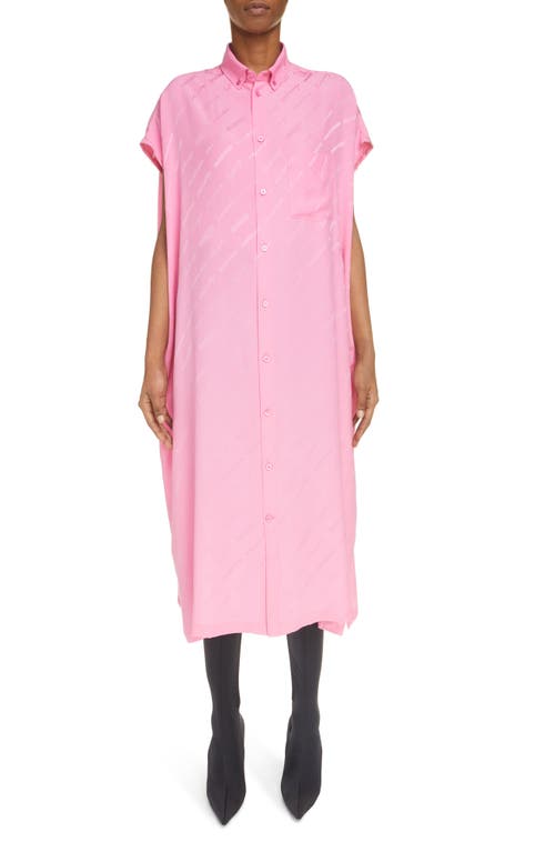 balenciaga pink shirt dress Buy Balenciaga Silk Crepe De Chine-jacquard Maxi Shirt Dress - Pink At 40% Off