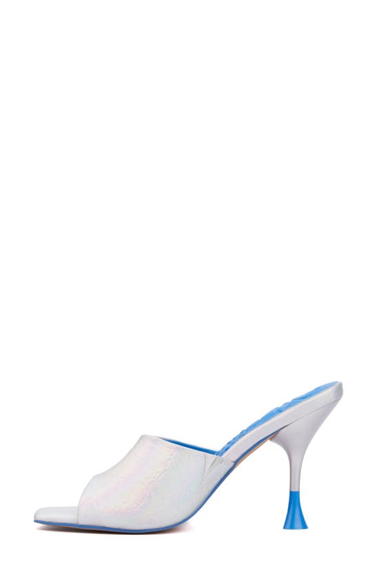 Shop Olivia Miller Unspoken Flare Heel Sandal In Silver