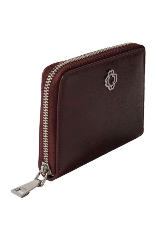 Shop Maje Crackled Leather Wallet In Burgundy