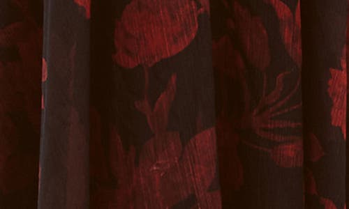 Bardot Lucianna Long Sleeve Maxi Wrap Dress In Red Floral