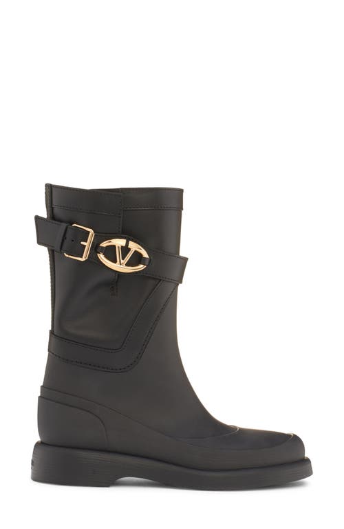 Shop Valentino Garavani Vlogo Bold Waterproof Rain Boot In Nero