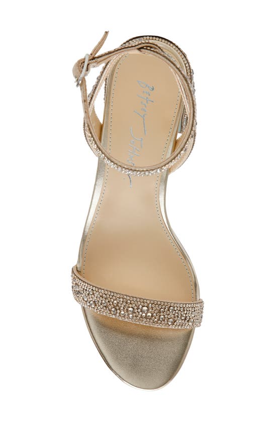 Shop Betsey Johnson Jean Ankle Strap Sandal In Light Gold