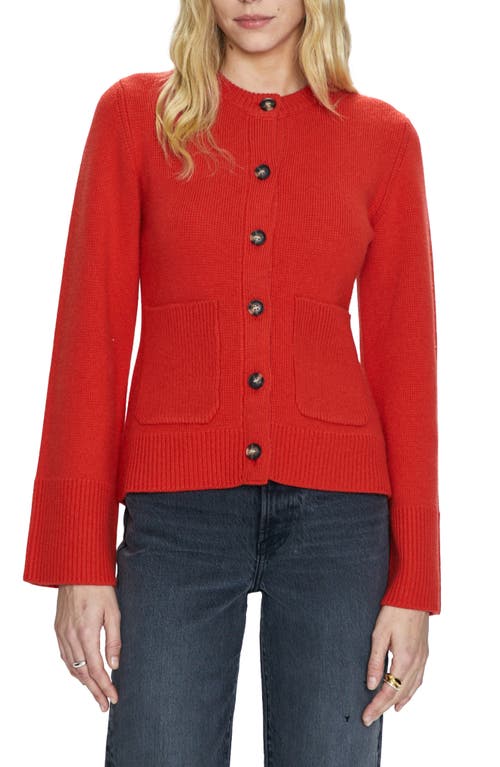 Shop Pistola Dani Patch Pocket Cardigan<br /> In Rouge