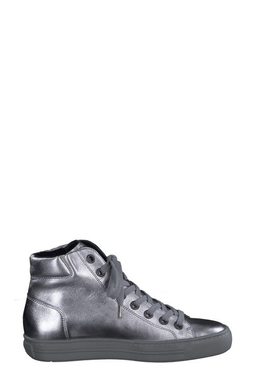 Paul Green Wells High Top Sneaker In Clay Metallic Nappa