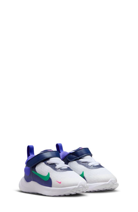 Nike Kids' Revolution 7 Sneaker In White/ Green/ Persian Violet
