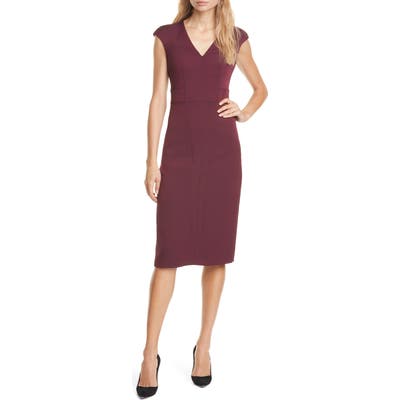 Judith & Charles Atlas Sheath Dress, Burgundy